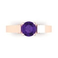 thumbnail image 1 of Clara Pucci 14K Rose Gold 1.06ct Amethyst Solitaire with Accents Ring, 1 of 8