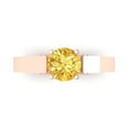 thumbnail image 1 of 1.06 ct Round Cut Natural Citrine Solitaire with Accents Engagement Ring for Women in 18K Rose Gold, 1 of 5