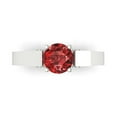thumbnail image 1 of 1.06 ctw Solitaire with Zirconia Diamond Accents Anniversary Ring for Women | Round Cut Natural Garnet | Hyperallergenic Solid 18K White Gold, 1 of 5