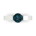 thumbnail image 1 of Clara Pucci 14K White Gold Solid Gold LondonBlueTopaz Solitaire with Accents Anniversary Ring for Women - 1.06 cttw Round Cut, 1 of 8
