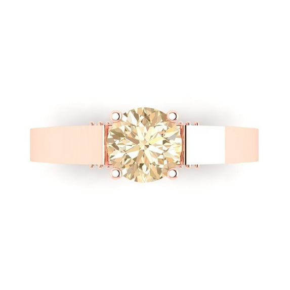 Clara Pucci 14K Rose Gold 1.06ct Morganite Solitaire with Accents Ring