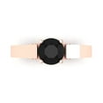 thumbnail image 1 of 1.06 ctw Solitaire with Zirconia Diamond Accents Anniversary Ring for Women | Round Cut Natural Onyx | Hyperallergenic Solid 18K Rose Gold, 1 of 5
