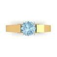 thumbnail image 1 of 1.06 ctw Solitaire Anniversary Ring for Women | Round Cut Natural Sky Blue Topaz | Hyperallergenic Solid 18K Yellow/White Gold, 1 of 5
