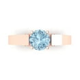 thumbnail image 1 of Clara Pucci 14K Rose Gold Solid Gold Blue Solitaire with Accents Anniversary Ring for Women - 1.06 cttw Round Cut, 1 of 8