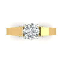 1.06 ct Round Cut Simulated Diamond Solitaire 18K Yellow/White Gold Womens Engagement Ring