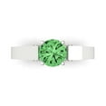 thumbnail image 1 of 1.06 ct Round Cut Simulated Green Diamond Solitaire with Simulated Diamond Accents 18K White Gold Womens Engagement Ring, 1 of 5