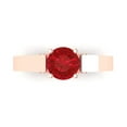 thumbnail image 1 of Clara Pucci 14K Rose Gold Solid Gold Tourmaline Solitaire with Accents Anniversary Ring for Women - 1.06 cttw Round Cut, 1 of 8