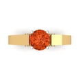 thumbnail image 1 of Clara Pucci 14K Yellow/White Gold Solid Gold Red Solitaire Anniversary Ring for Women - 1.06 cttw Round Cut, 1 of 8
