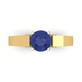 thumbnail image 1 of 1.06 ct Round Cut Simulated Tanzanite Solitaire 18K Yellow/White Gold Womens Engagement Ring, 1 of 5