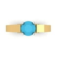thumbnail image 1 of 1.06 ct Round Cut Simulated Turquoise Solitaire 14K Yellow/White Gold Womens Engagement Ring, 1 of 5