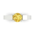 thumbnail image 1 of 1.06 ct Round Cut Simulated Yellow Diamond Solitaire with Simulated Diamond Accents 14K White Gold Womens Engagement Ring, 1 of 5