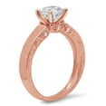 thumbnail image 1 of 1.06 ct Round Cut White Sapphire Solitaire with Accents Engagement Ring for Women in 18K Rose Gold, 1 of 2