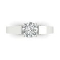 thumbnail image 1 of 1.06 ct Round Cut White Sapphire Solitaire with Simulated Diamond Accents 18K White Gold Womens Engagement Ring, 1 of 5