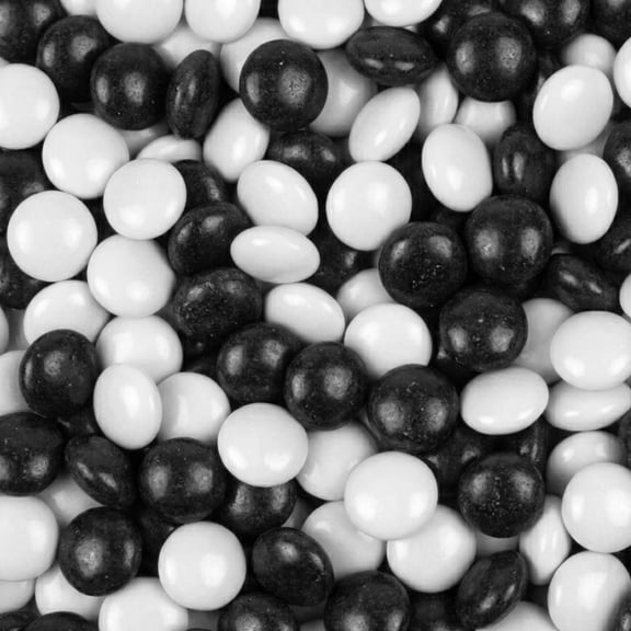 1,060ct Black & White Coated Chocolate Gems for Birthdays, Weddings, Candy Buffets and More - 2.5lb