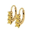 thumbnail image 1 of 1.06Ct Brilliant Round Cut Drop Dangle Natural Citrine 18K Yellow Solid Solid Gold Everyday Dainty Earrings Lever Back, 1 of 7