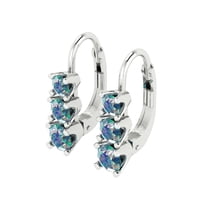 1.06Ct Brilliant Round Cut Drop Dangle Synthetic Moissanite 18K White Solid Solid Gold Everyday Dainty Earrings Lever Back