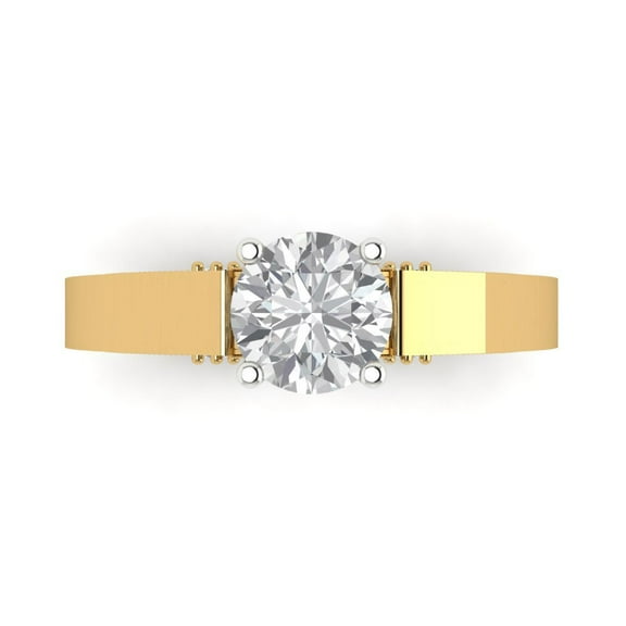 Solitaire Engagement Ring for Women - 1.06ct Moissanite in 14K Yellow/White Gold Promise Ring