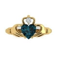 thumbnail image 1 of Clara Pucci 14K Yellow Gold 1.06ct LondonBlueTopaz Claddagh Ring for Women, 1 of 8
