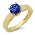 thumbnail image 1 of 1.06 ct Round Cut Simulated Tanzanite Solitaire 14K Yellow/White Gold Womens Engagement Ring, 1 of 5