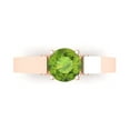 thumbnail image 1 of Clara Pucci 14K Rose Gold Solid Gold Peridot Solitaire with Accents Anniversary Ring for Women - 1.06 cttw Round Cut, 1 of 8