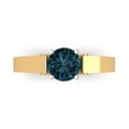 thumbnail image 1 of 1.06 ct Round Cut Natural London Blue Topaz Solitaire 18K Yellow/White Gold Womens Engagement Ring, 1 of 5