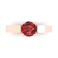 thumbnail image 1 of Clara Pucci 14K Rose Gold Solid Gold Garnet Solitaire with Accents Anniversary Ring for Women - 1.06 cttw Round Cut, 1 of 8