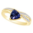 thumbnail image 1 of AFFY (1.08ct) Simulated Blue Tanzanite & White Diamond Split Band Engagement Ring In 14k Solid Gold With Ring Size 10, 1 of 1