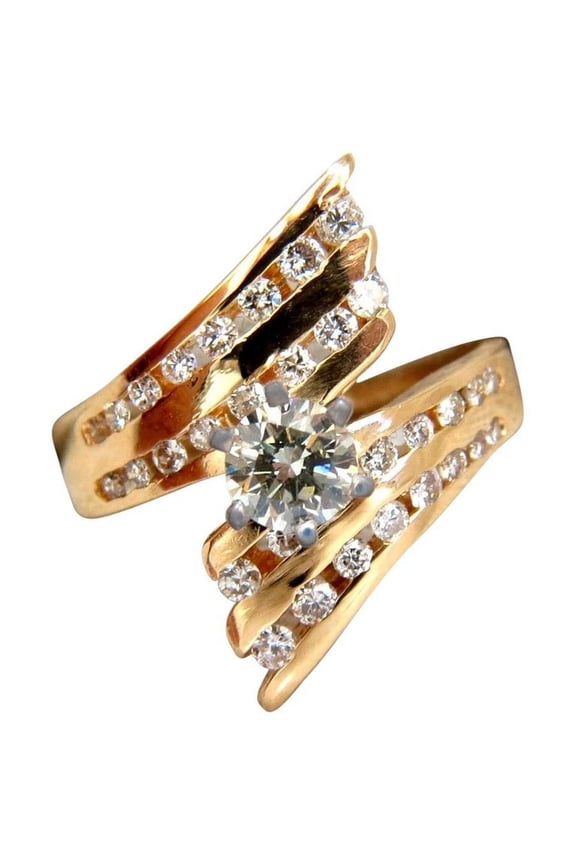 1.08ct diamonds channel mount bypass form ring mod cocktail 14kt