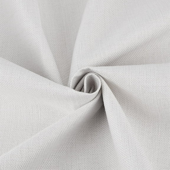 1.09 Yard Polyester Blend Upholstery Sewing Fabric 60.2inch White-Gray Linen Type Cloth