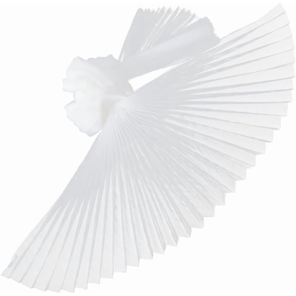 1.09 Yards 63 Inch White Pleated Mesh Sheer Fabric Ruffled Organza Tulle Transparent Chiffon Trimming Lace Edging Polyester Trim for Sewing Making Dress Costume Home Decor DIY Craft Supply