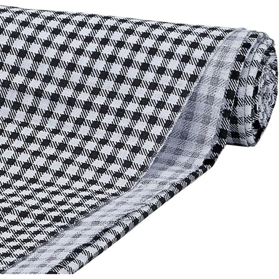 1.09 Yards Black White Tartan Cotton Fabric 61 inch Wide Tartan Sewing Fabric Checkered Plaid Fabric Rectangle Cotton Fabric with Tartan Pattern Clothes Craft Fabric by The Yard Gold