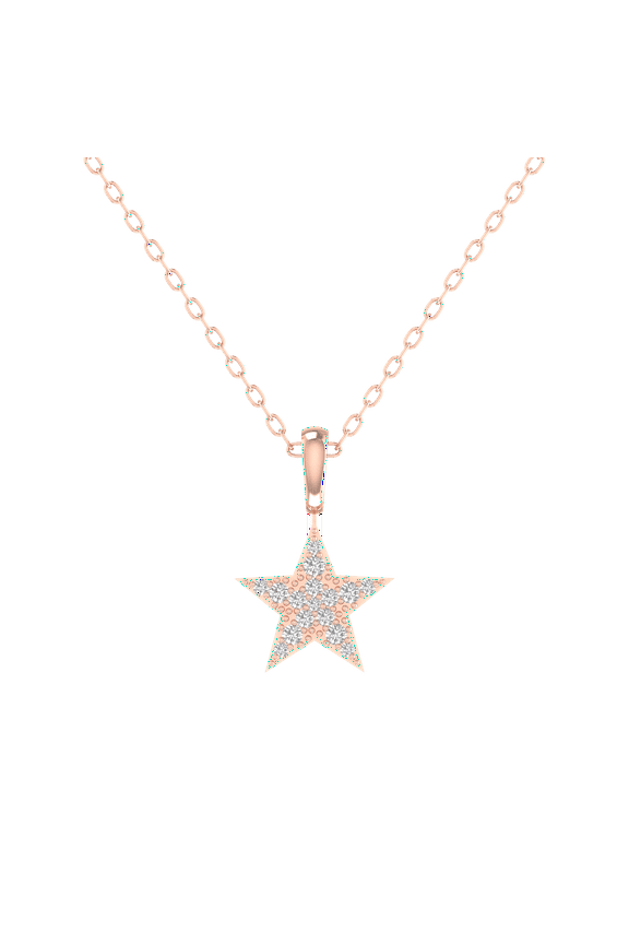 1.0CT Moissanite Star Pendant Necklace in 14kt Rose Gold Over Sterling Silver