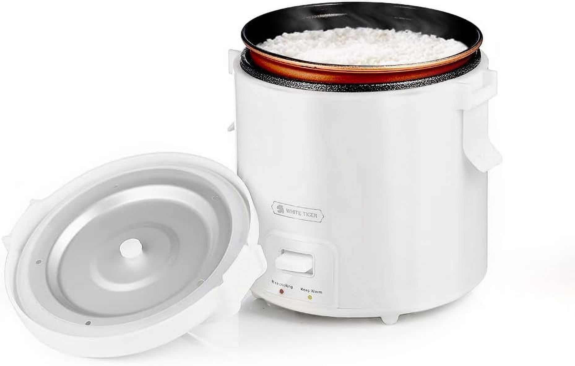 1.0L White Non-Stick Electric Rice Cooker with Steamer