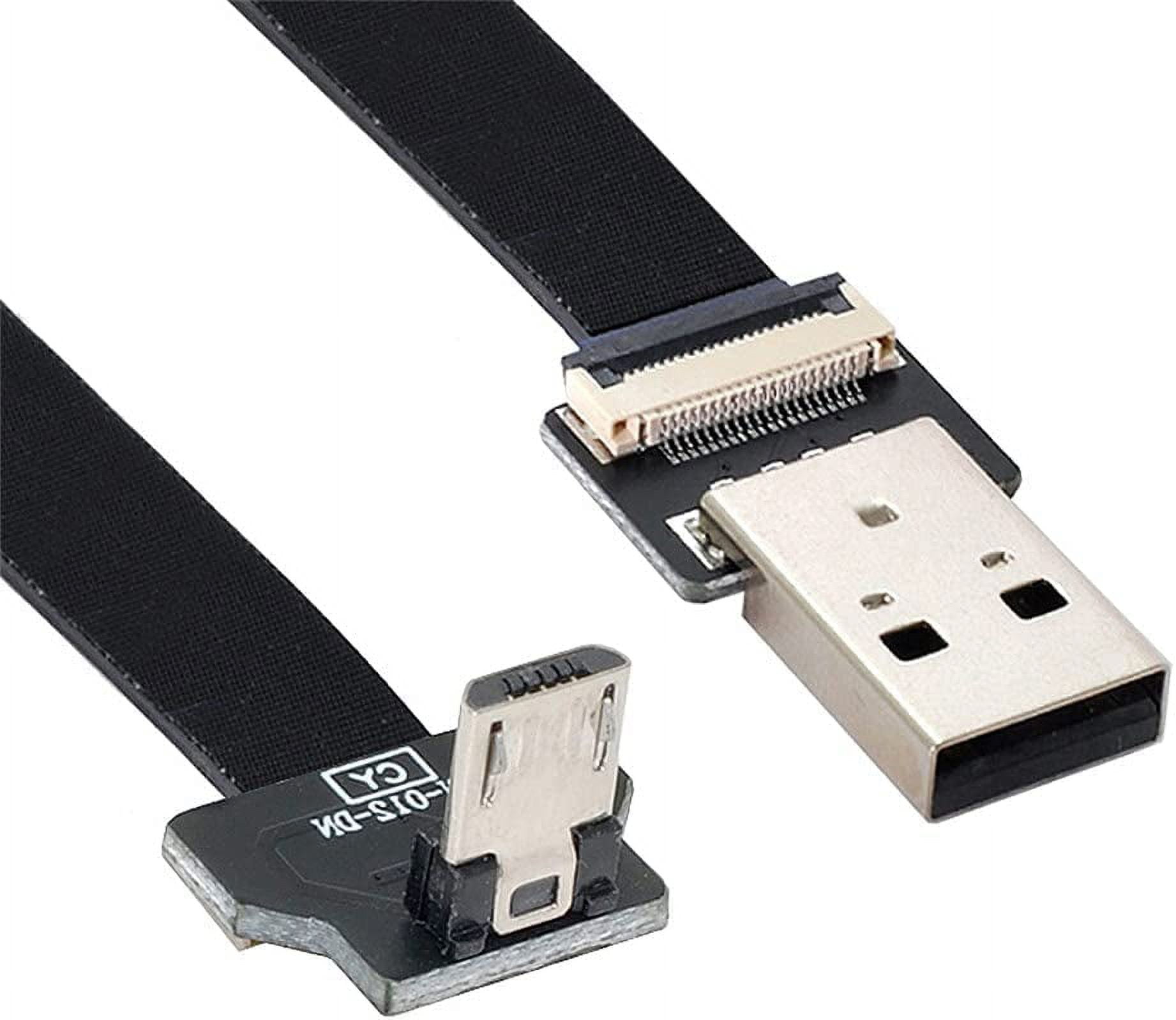 1.0M Down Angled USB 2.0 TypeA Male to Micro USB 5Pin Male Data Flat