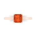 thumbnail image 1 of 1 ct Asscher Cut Simulated Red Diamond Solitaire Engagement Ring for Women in 18K Rose Gold, 1 of 5