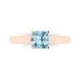 thumbnail image 1 of Clara Pucci 14K Rose Gold 1ct Blue Solitaire Ring for Women, 1 of 7