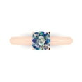 thumbnail image 1 of Clara Pucci 14K Rose Gold 1ct BlueMoissanite Solitaire Ring for Women, 1 of 7