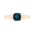 thumbnail image 1 of Clara Pucci 14K Rose Gold 1ct LondonBlueTopaz Solitaire Ring for Women, 1 of 7