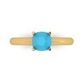thumbnail image 1 of Clara Pucci 14K Yellow Gold 1ct Turquoise Solitaire Ring for Women, 1 of 7