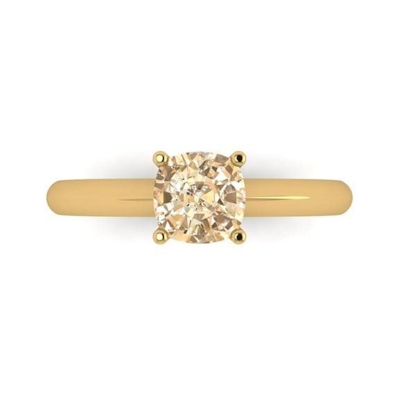 Clara Pucci 14K Yellow Gold 1ct Morganite Solitaire Ring for Women