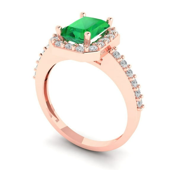1.0ct Cushion Cut Clear Moissanite 18k Pink Rose Gold Engraving Statement Bridal Wedding Designer Ring Size 10.5