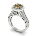thumbnail image 1 of 1.0ct Cushion Cut Clear Moissanite 18k Yellow Gold Engraving Statement Bridal Wedding Solitaire Designer Ring Size 8.25, 1 of 7