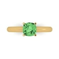 thumbnail image 1 of Clara Pucci 14K Yellow Gold 1ct Green Solitaire Ring for Women, 1 of 7
