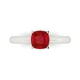 thumbnail image 1 of 1.0ct Cushion Cut Pink Tourmaline 18k White Gold Engraving Statement Bridal Wedding Solitaire Designer Ring Size 6.5, 1 of 5