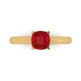 thumbnail image 1 of 1.0ct Cushion Cut Pink Tourmaline 18k Yellow Gold Engraving Statement Bridal Wedding Solitaire Designer Ring Size 8.5, 1 of 5