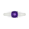 thumbnail image 1 of Clara Pucci 14K White Gold 1ct Amethyst Solitaire Ring for Women, 1 of 7
