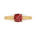 thumbnail image 1 of 1.0ct Cushion Cut Red Natural Garnet 18k Yellow Gold Engraving Statement Bridal Wedding Solitaire Designer Ring Size 7, 1 of 5