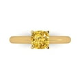 thumbnail image 1 of 1.0ct Cushion Cut Yellow Natural Citrine 18k Yellow Gold Engraving Statement Bridal Wedding Solitaire Designer Ring Size 4, 1 of 5