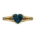 thumbnail image 1 of 1 ct Heart Cut Natural London Blue Topaz Solitaire Engagement Ring for Women in 18K Yellow Gold, 1 of 5