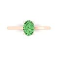 thumbnail image 1 of 1 ct Oval Cut Simulated Green Diamond Solitaire Engagement Ring for Women in 18K Rose Gold, 1 of 5